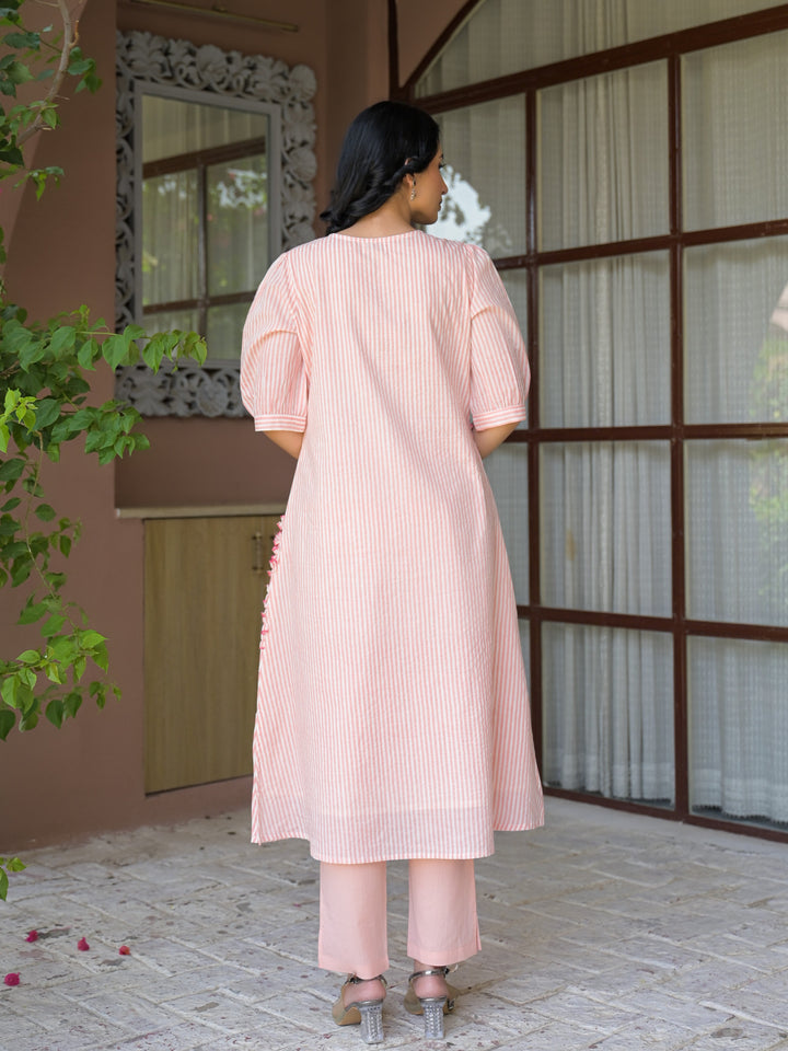 Tatva Candy Cotton Kurta Pant Set