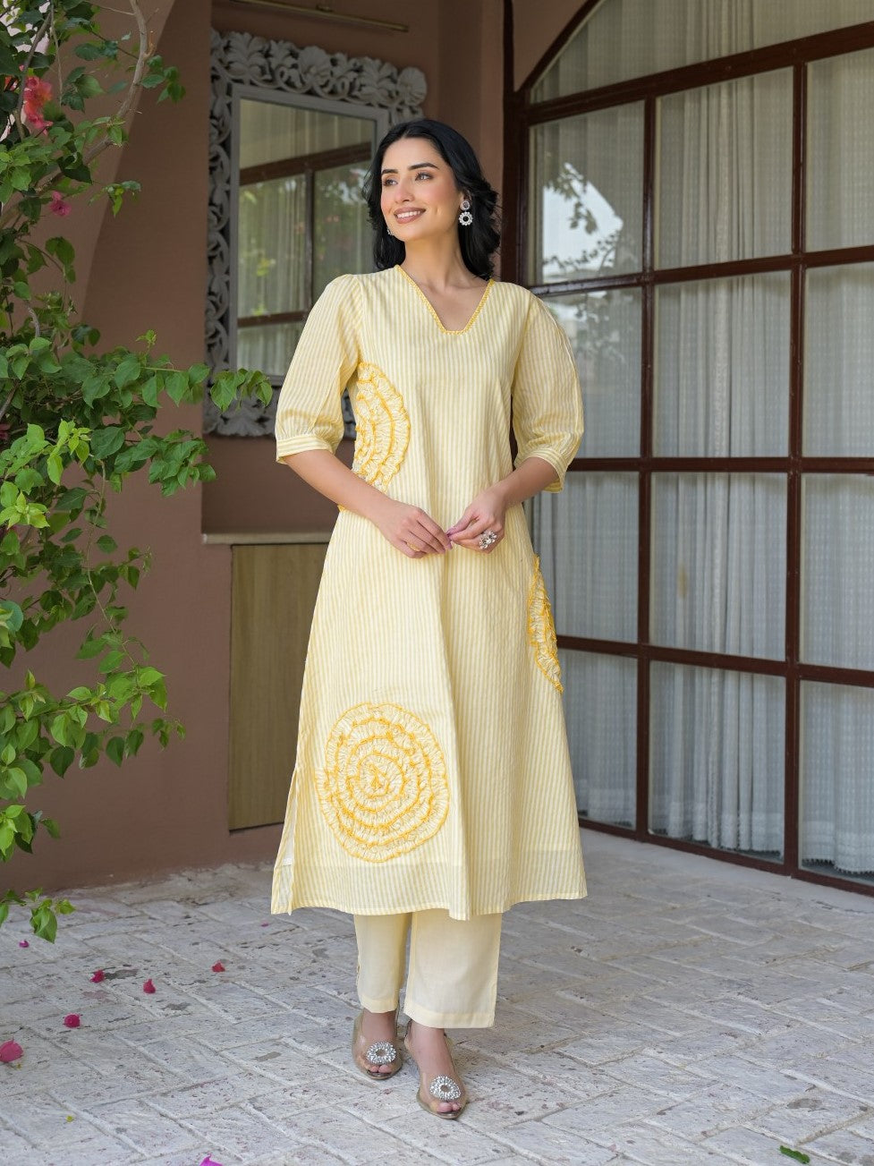 Tatva Citrine Cotton Kurta Pant Set