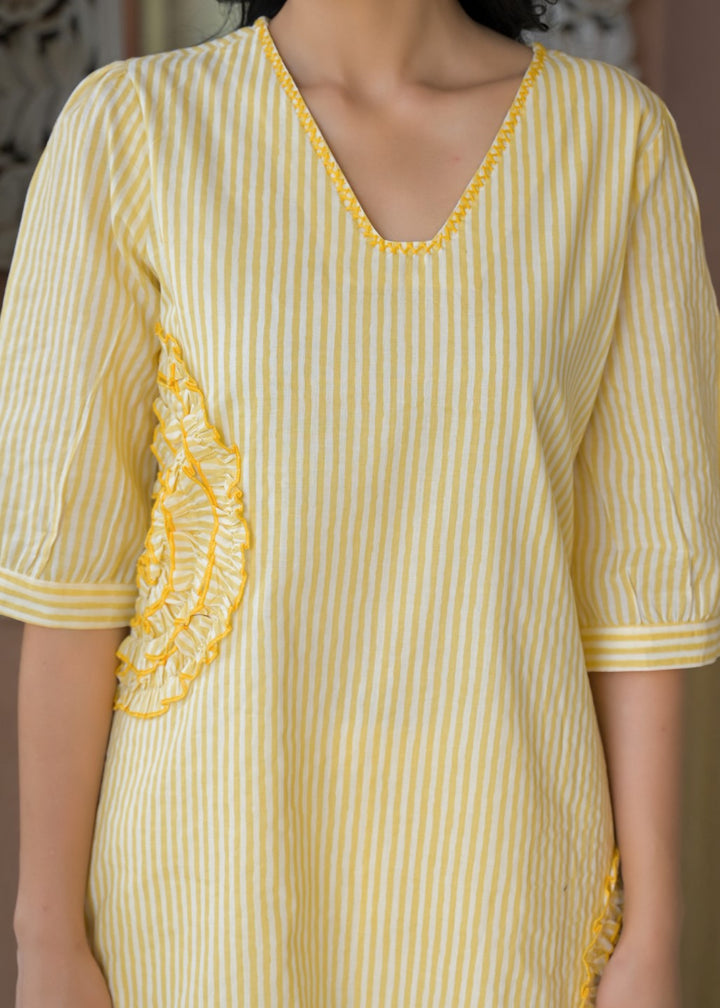 Tatva Citrine Cotton Kurta Pant Set