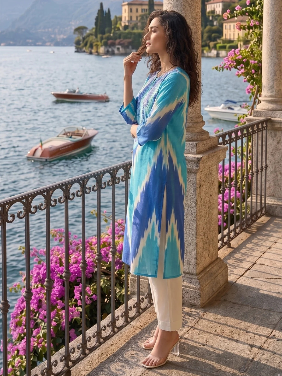 Tatva Comma Work Cotton Kurta Pant Set