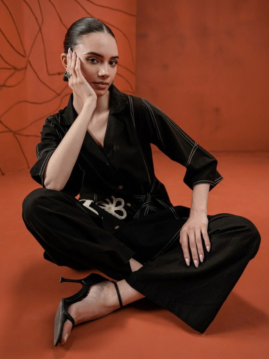 Tatva Raven Embroidery Co-Ord Set