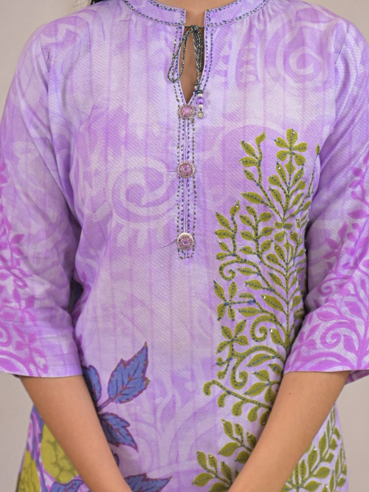 Shanti Lavender Printed Co-ord Set