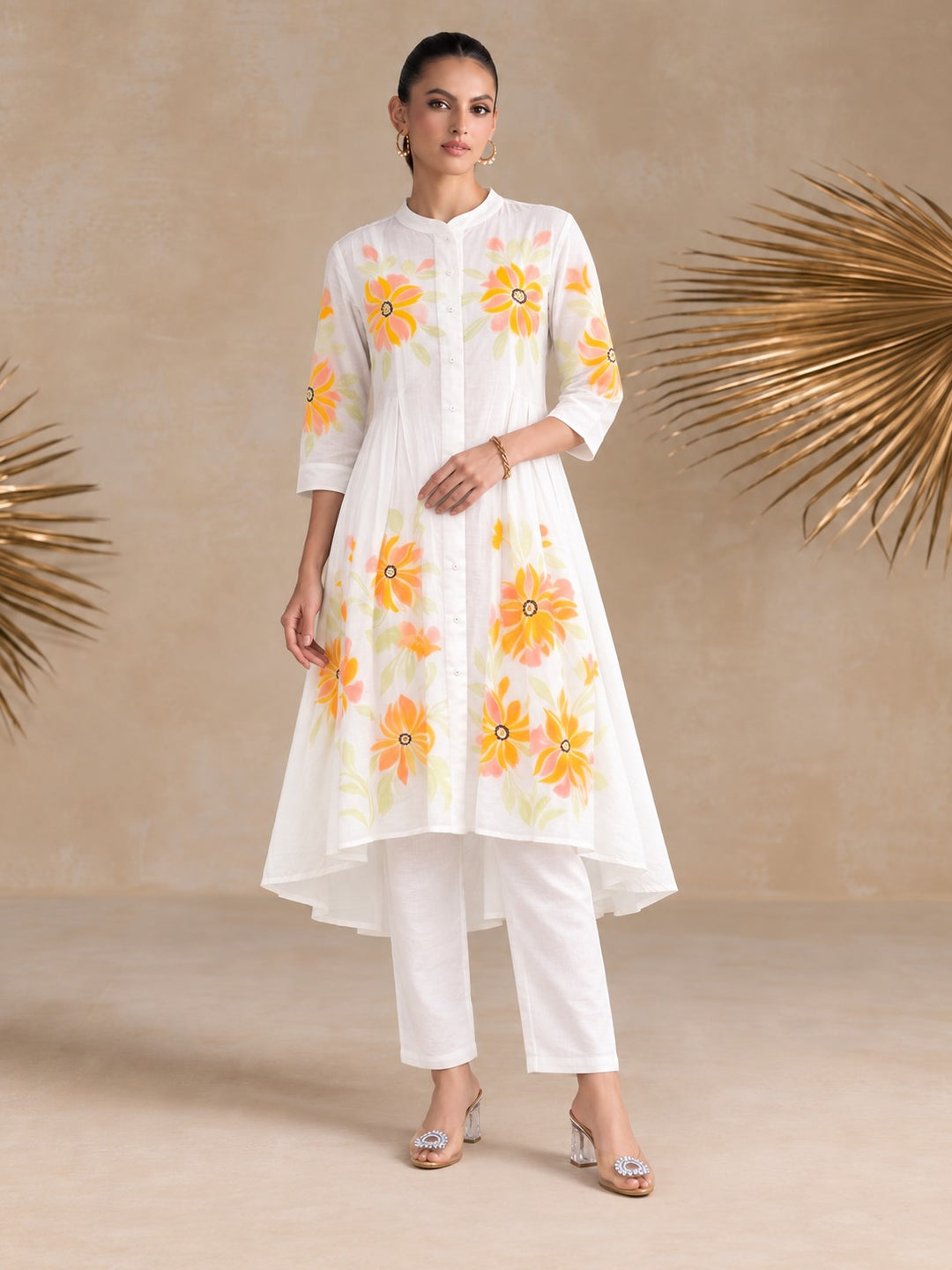 Tiara sunflower cotton kurta pant set