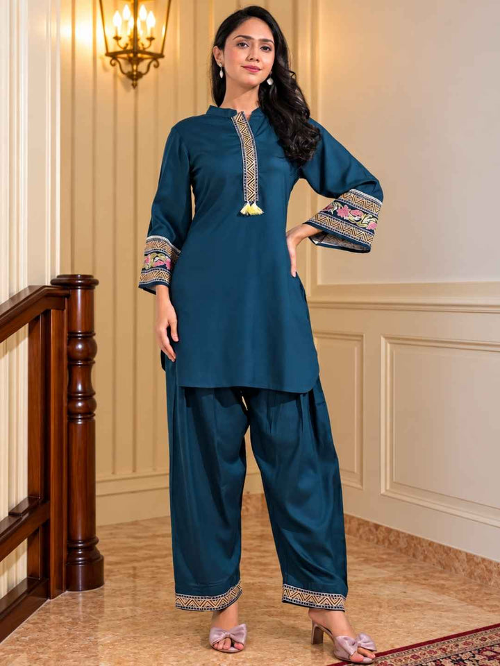 Tina Tuna Embroidered Farshi Co-ord Set
