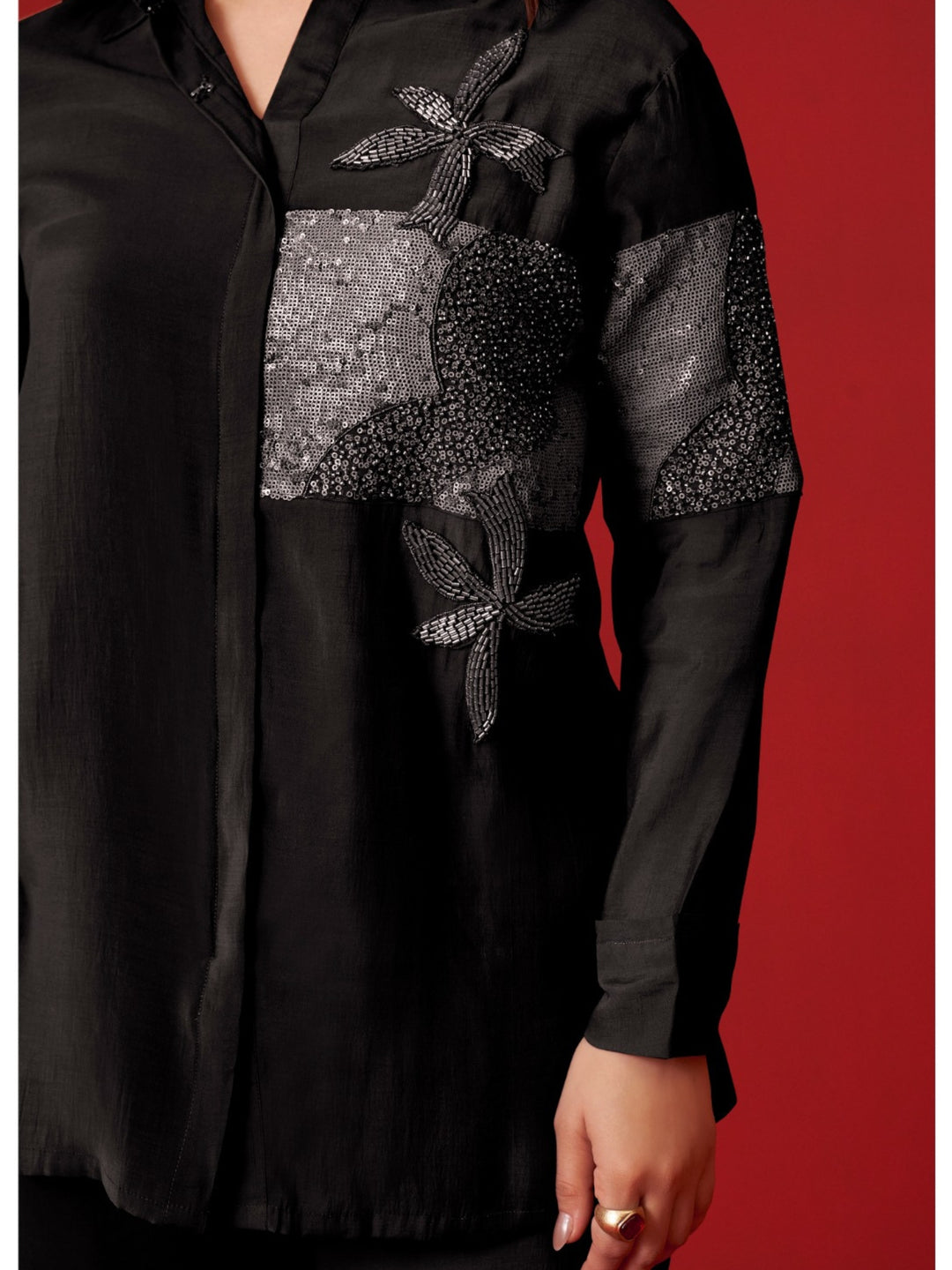 Tisca Ebony Sequins Co-Ord Set
