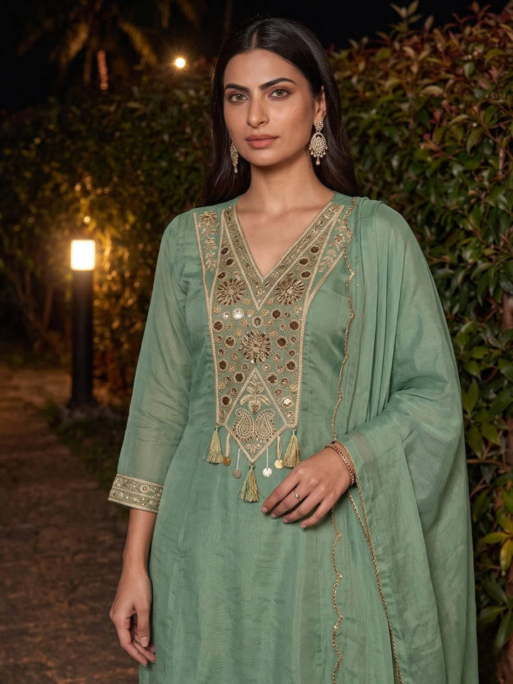 Tisca Fern Handwork Suit Set