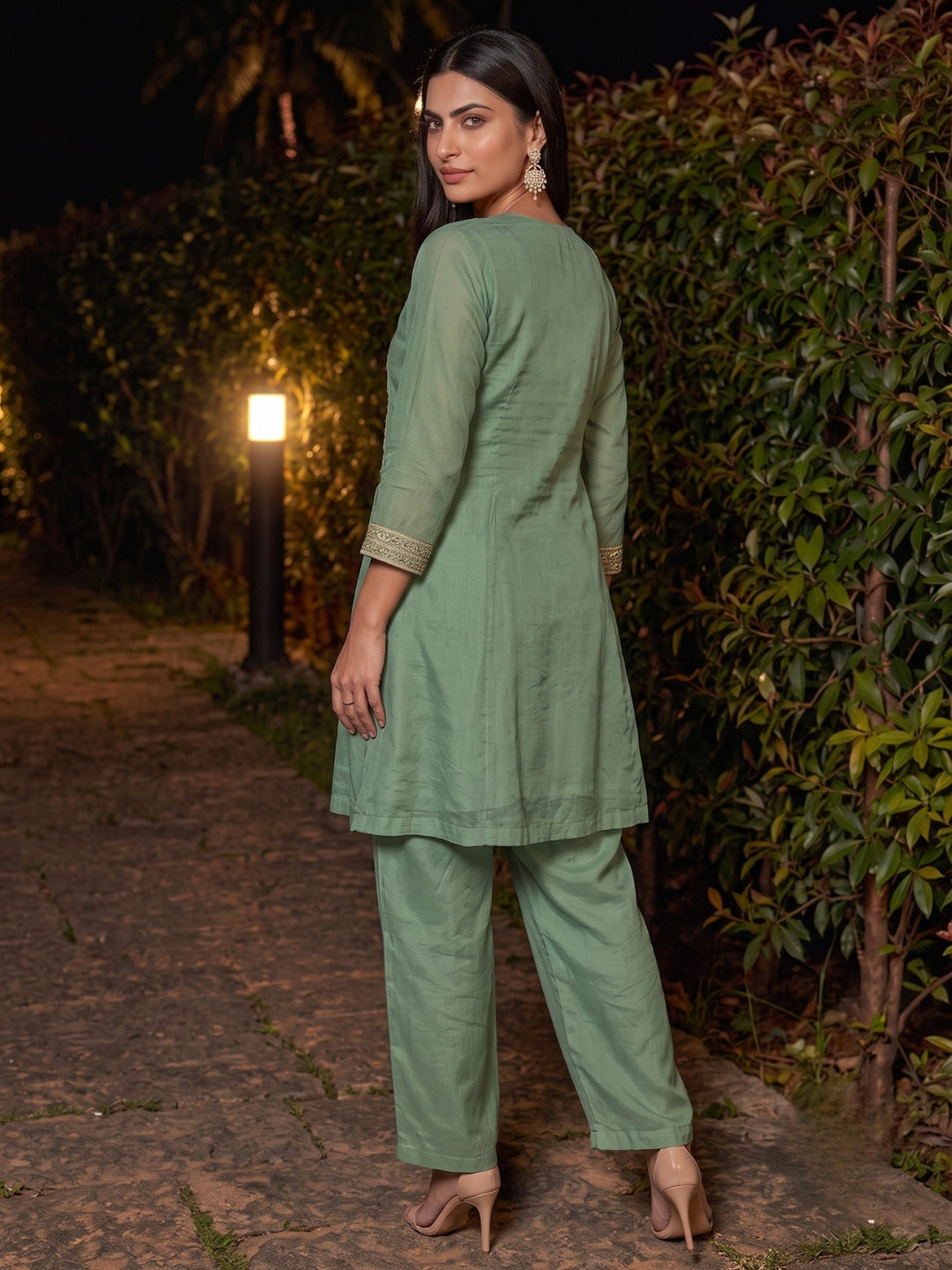 Tisca Fern Handwork Suit Set