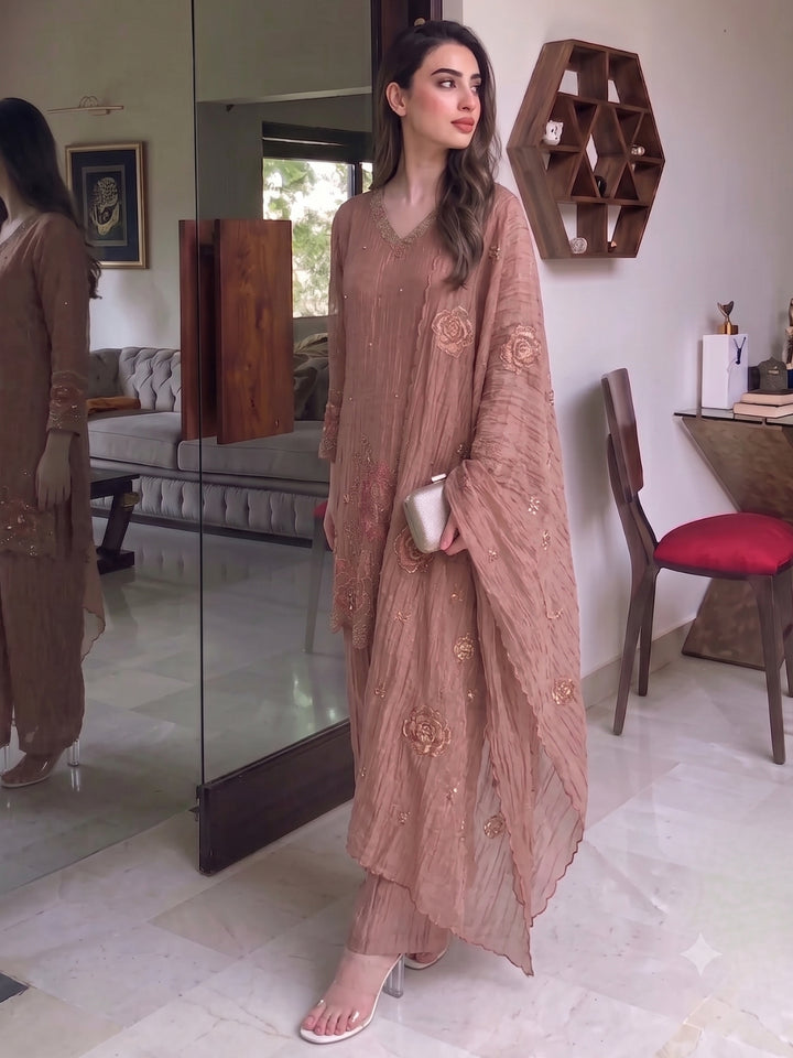 Tisca Flamingo Handwork Suit Set