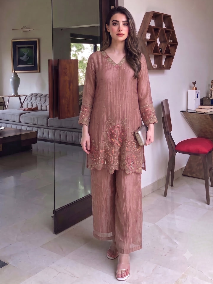 Tisca Flamingo Handwork Suit Set