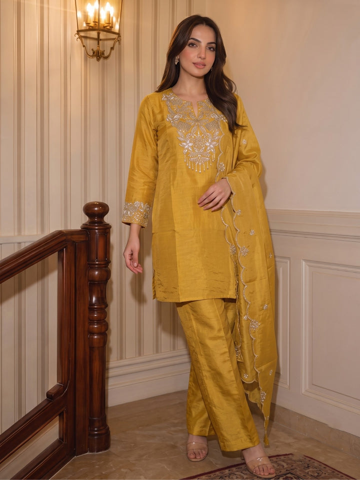 Tisca Flax Handwork Suit Set