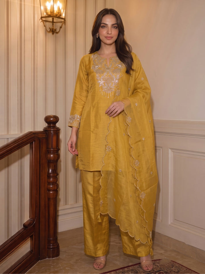Tisca Flax Handwork Suit Set