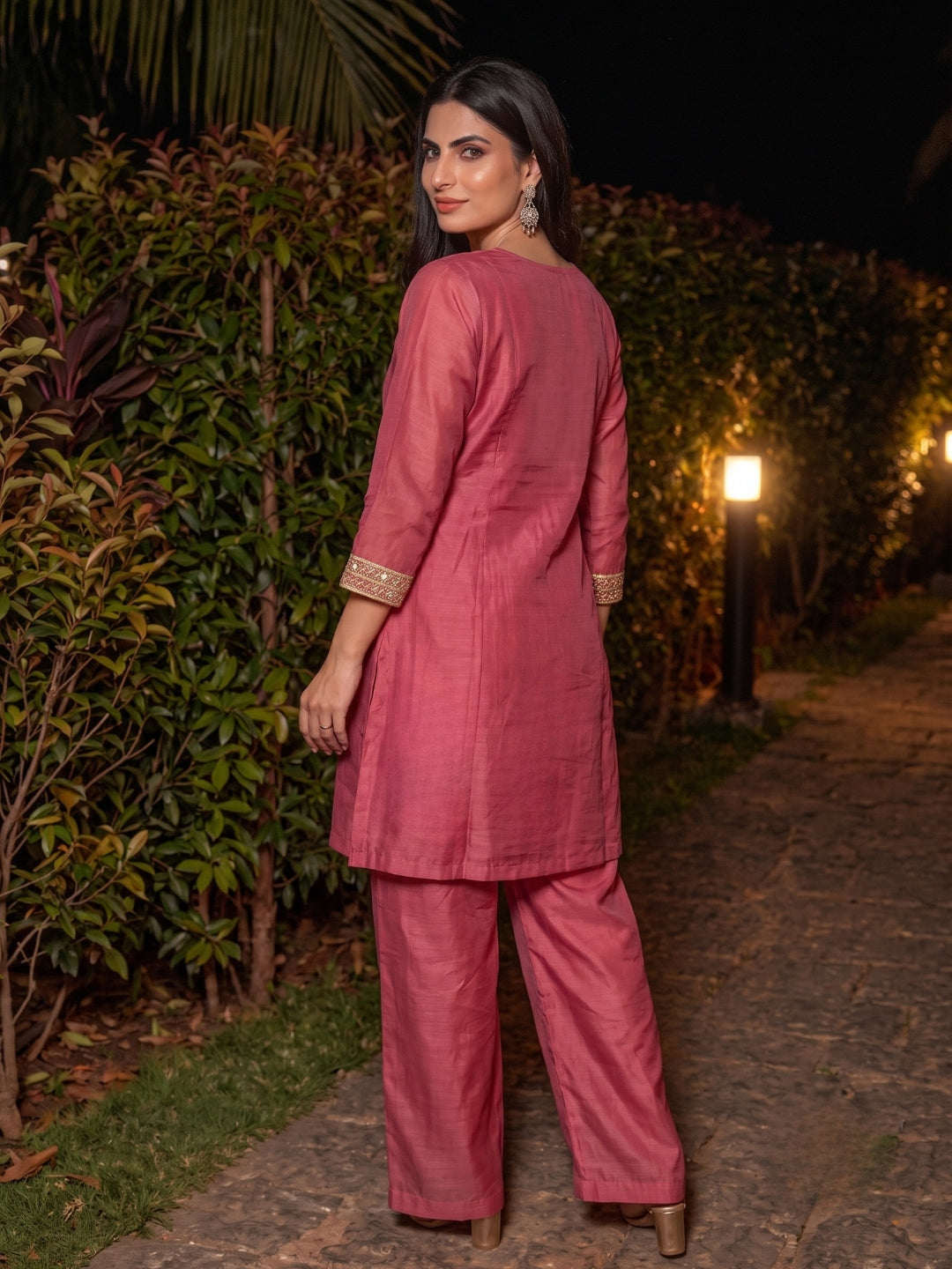 Tisca Rosewood Full Work Festive Suit Set