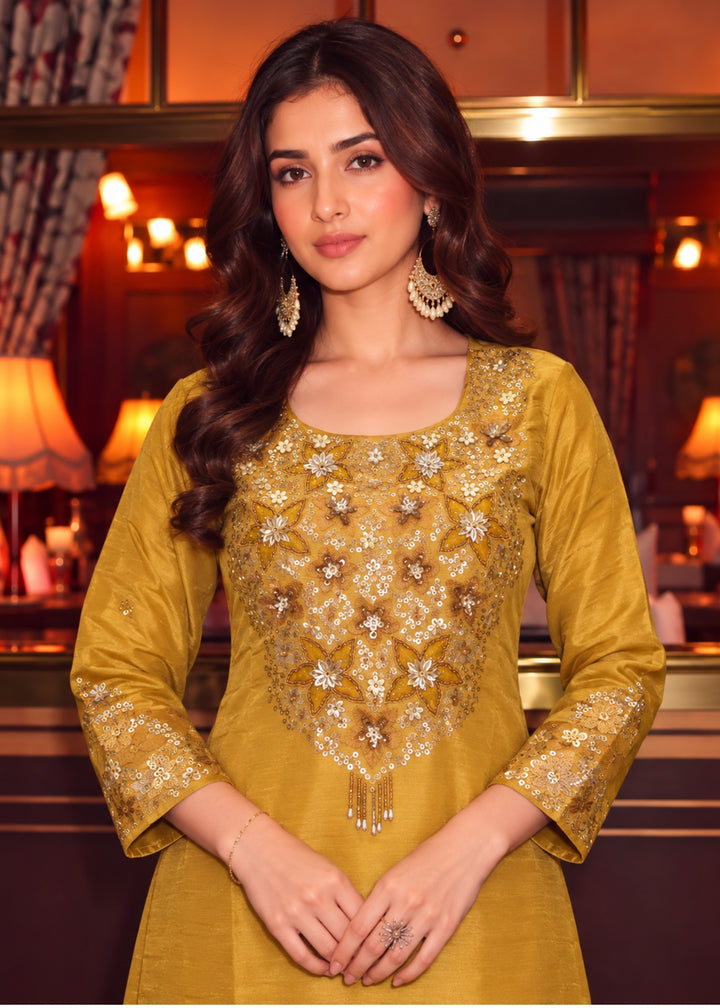 Tisca Sunglow Handwork Festive Suit Set