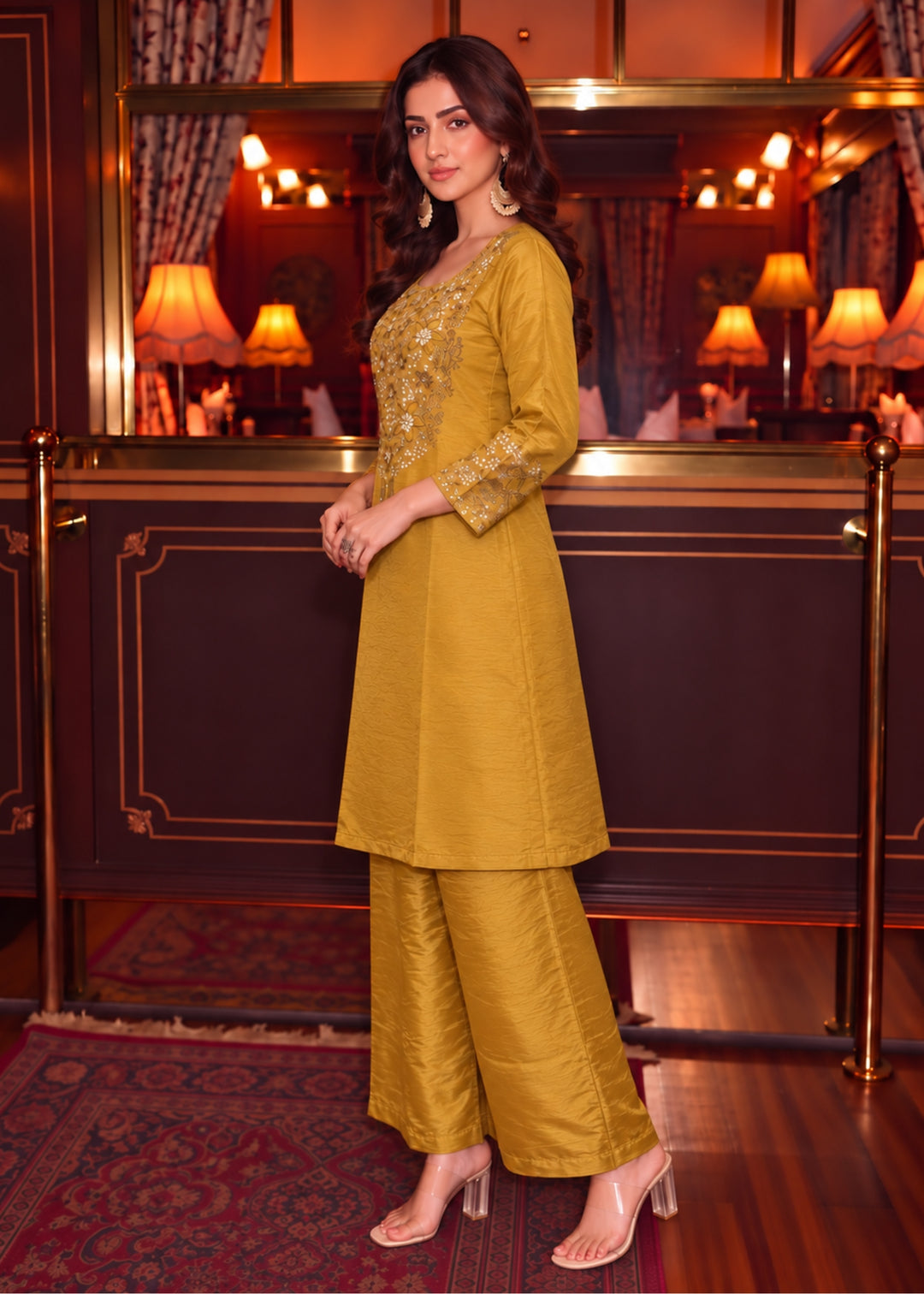 Tisca Sunglow Handwork Festive Suit Set