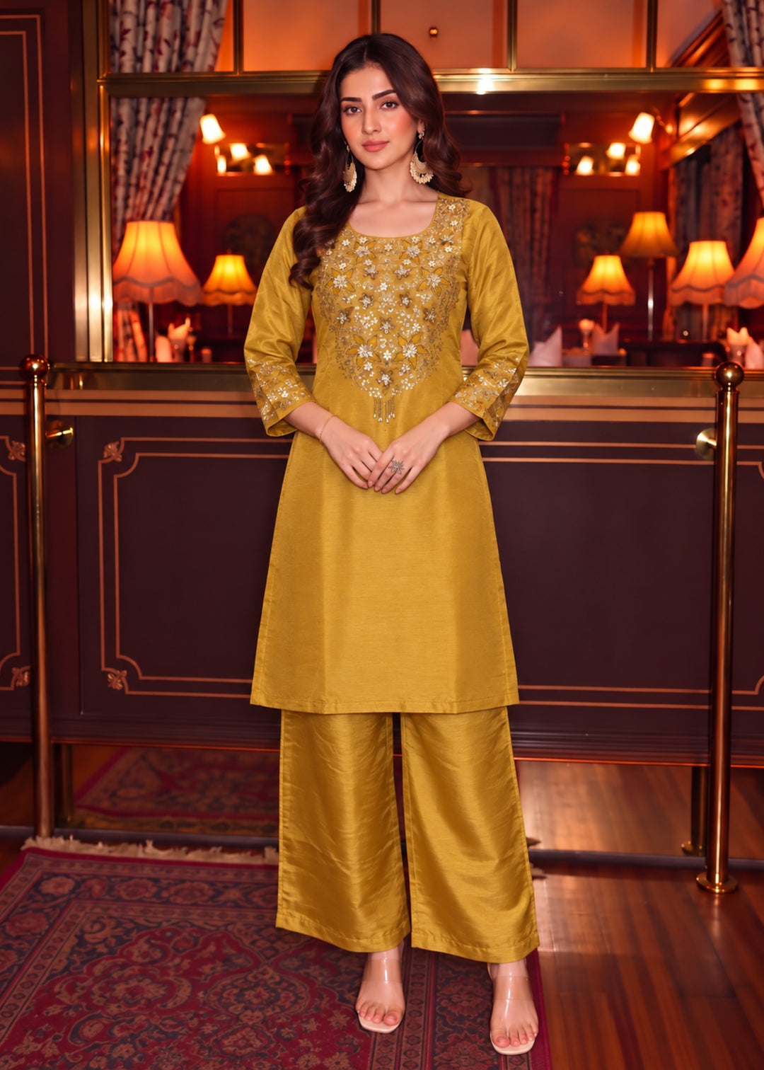 Tisca Sunglow Handwork Festive Suit Set