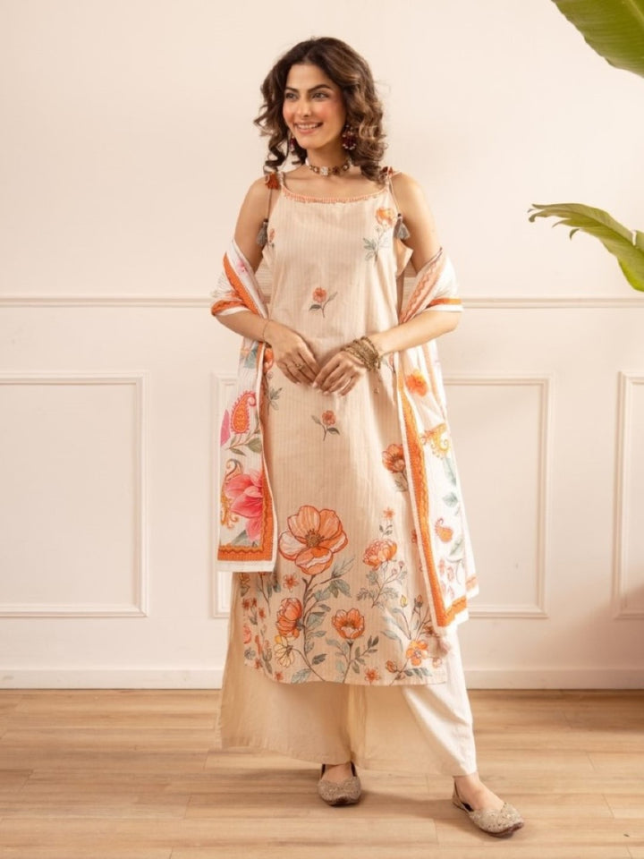 Kashvi Caramel Cotton Suit Set