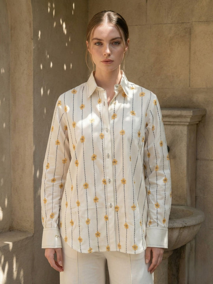 Molly daisy embroidery cotton co-ord set