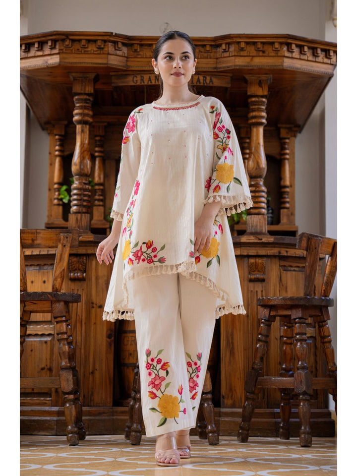 Hemal Bouquet Embroidery Cotton Co-ord Set