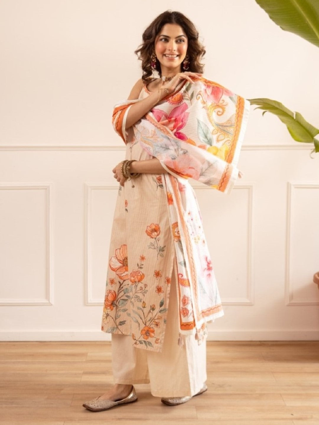 Kashvi Caramel Cotton Suit Set