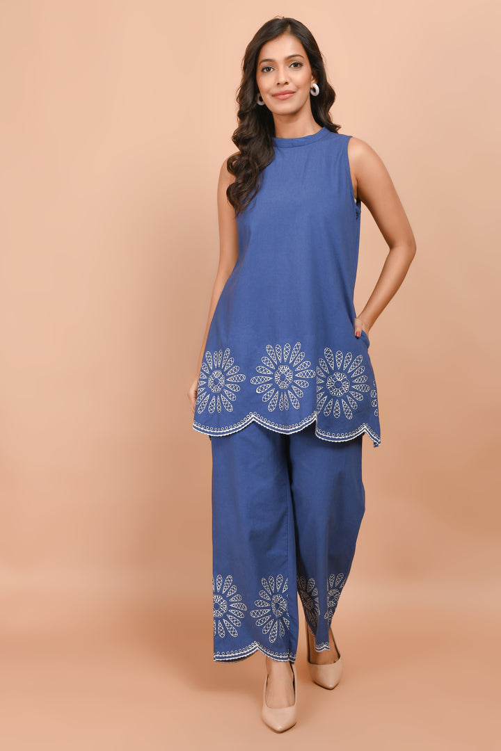 Pawan indi cotton embrodiery co-ord set