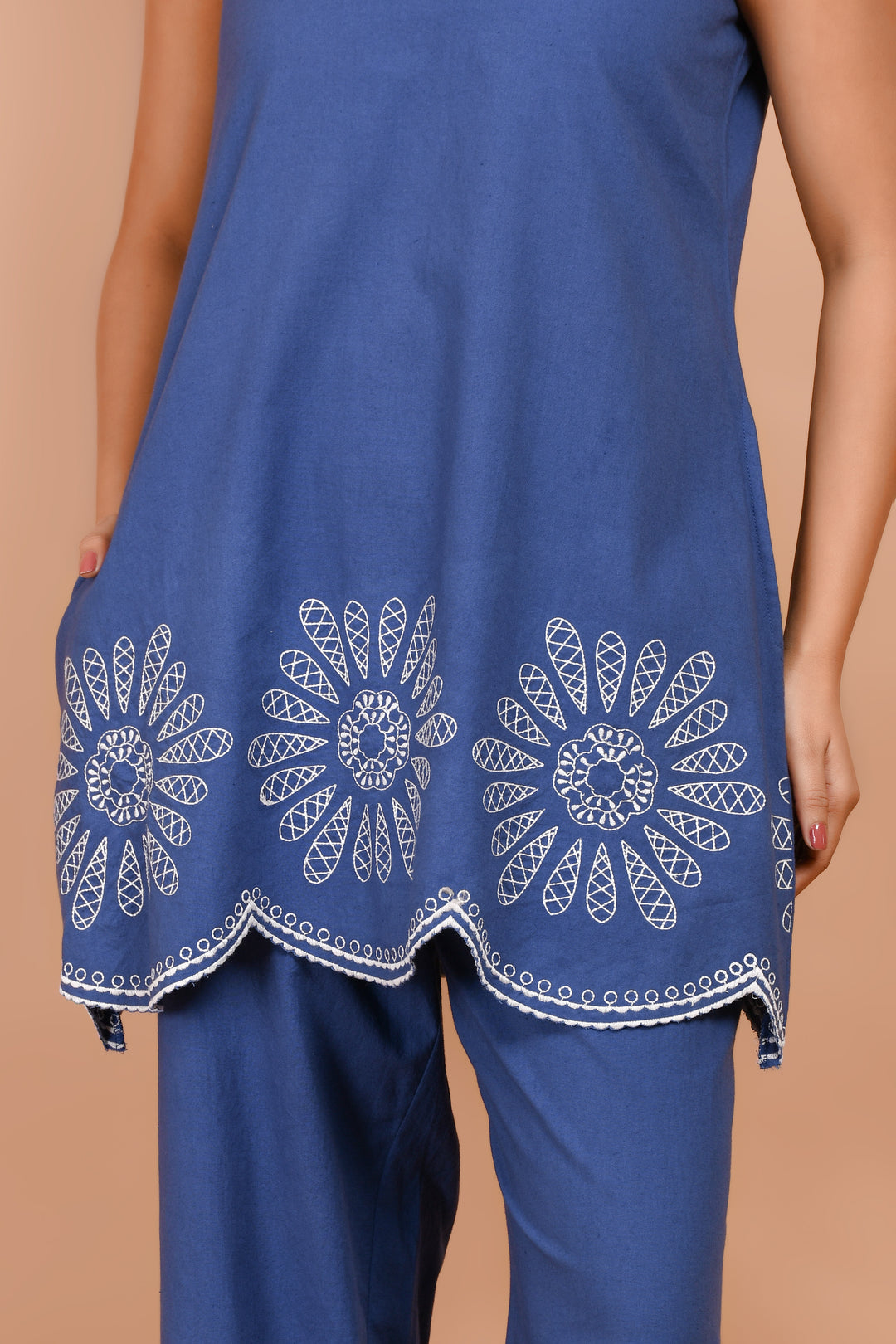 Pawan indi cotton embrodiery co-ord set