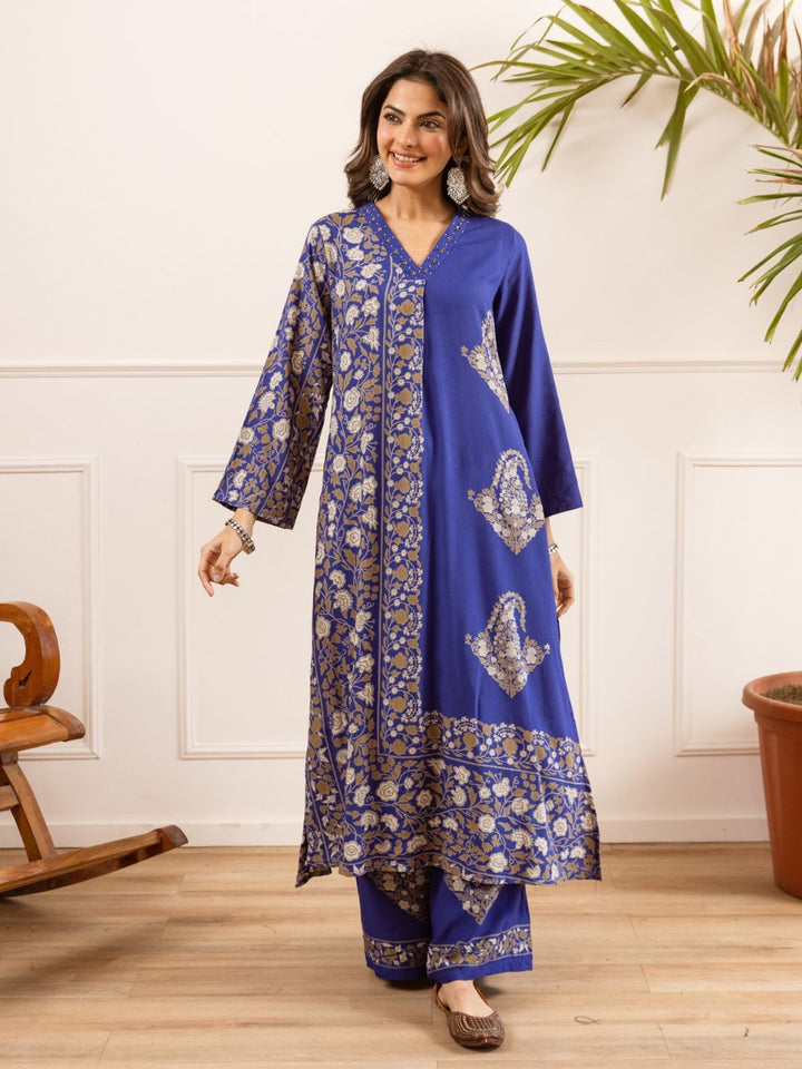 Karen Twilight printed cotton. Kurta pant set