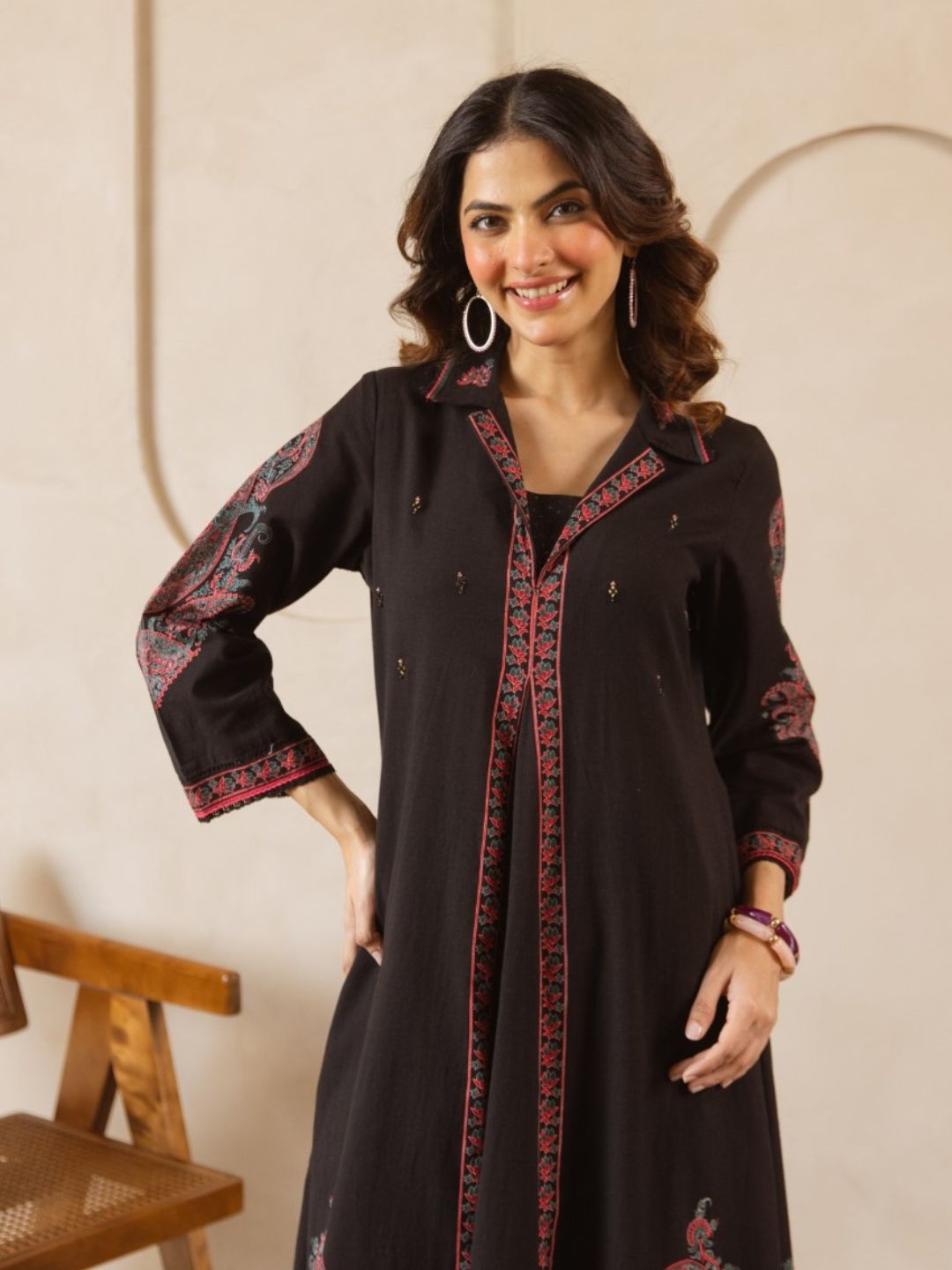 Karen Asphalt printed cotton kurta pant set