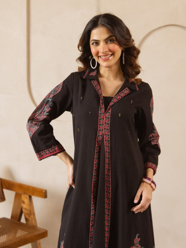 Karen Asphalt printed cotton kurta pant set