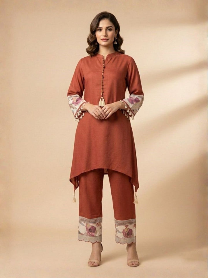 Prisha tangerine cotton co-ord set