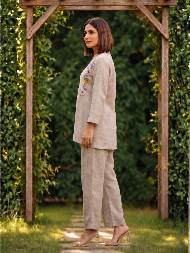Sushi flora embroidery cotton co-ord set