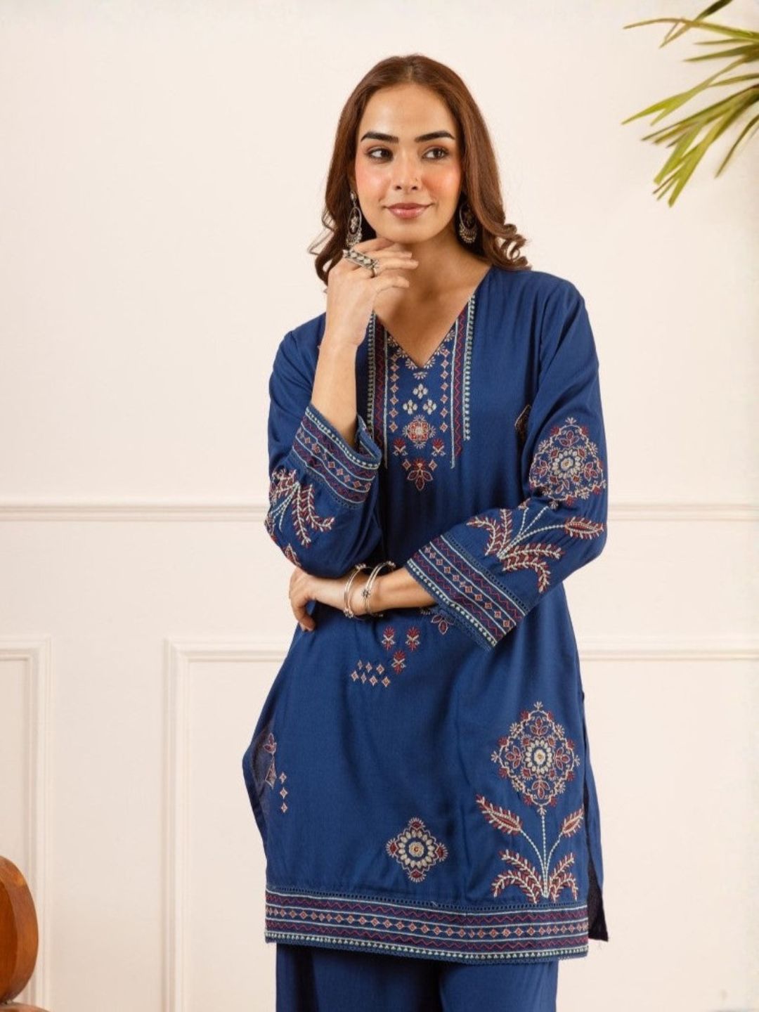 Karen Tufts embroidery cotton co-ord set