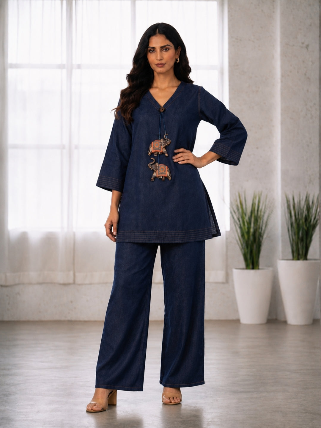 Prisha Denim Cotton co-ord set