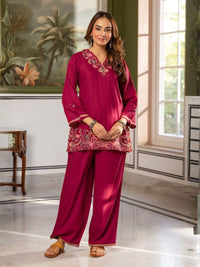 Karen Petal emboidery Cotton Co-ord Set