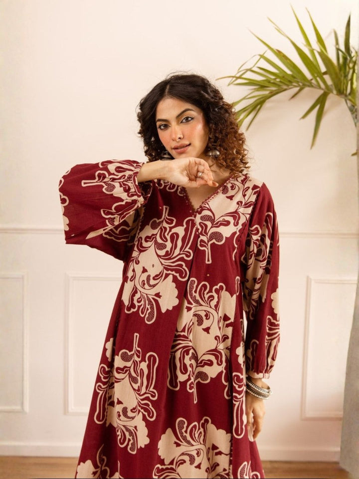 Karen sangria printed cotton co-ord set