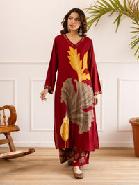 Karen garnet printed cotton kurta pant set