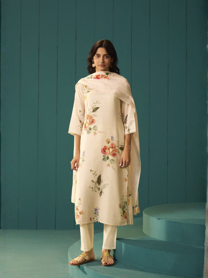 Itrh merino floral cotton linen suit set