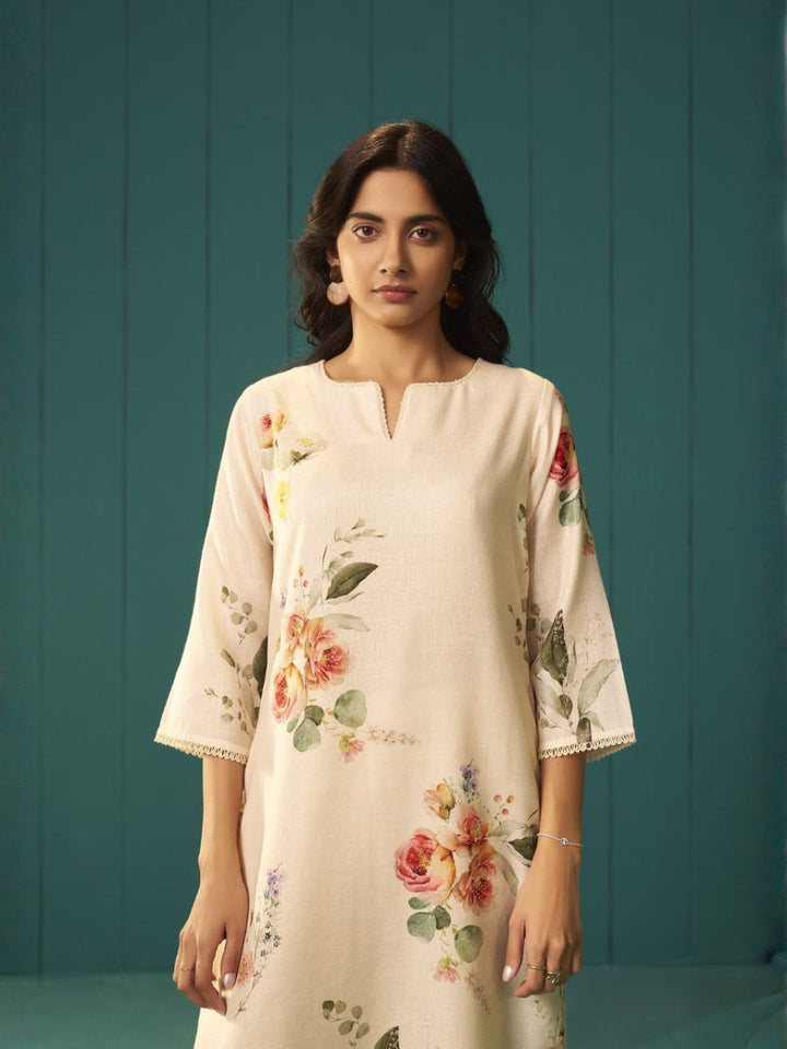 Itrh merino floral cotton linen suit set