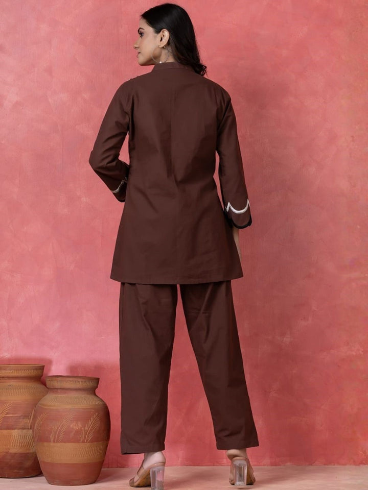 Gaur mulberry embroidery cotton co-ord set