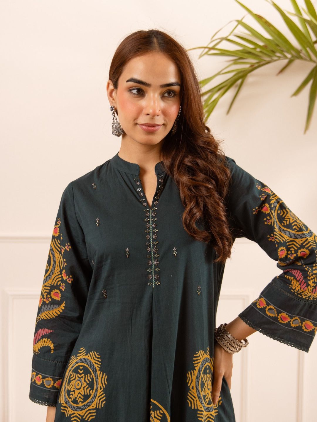 Karen marine printed kurta pant set