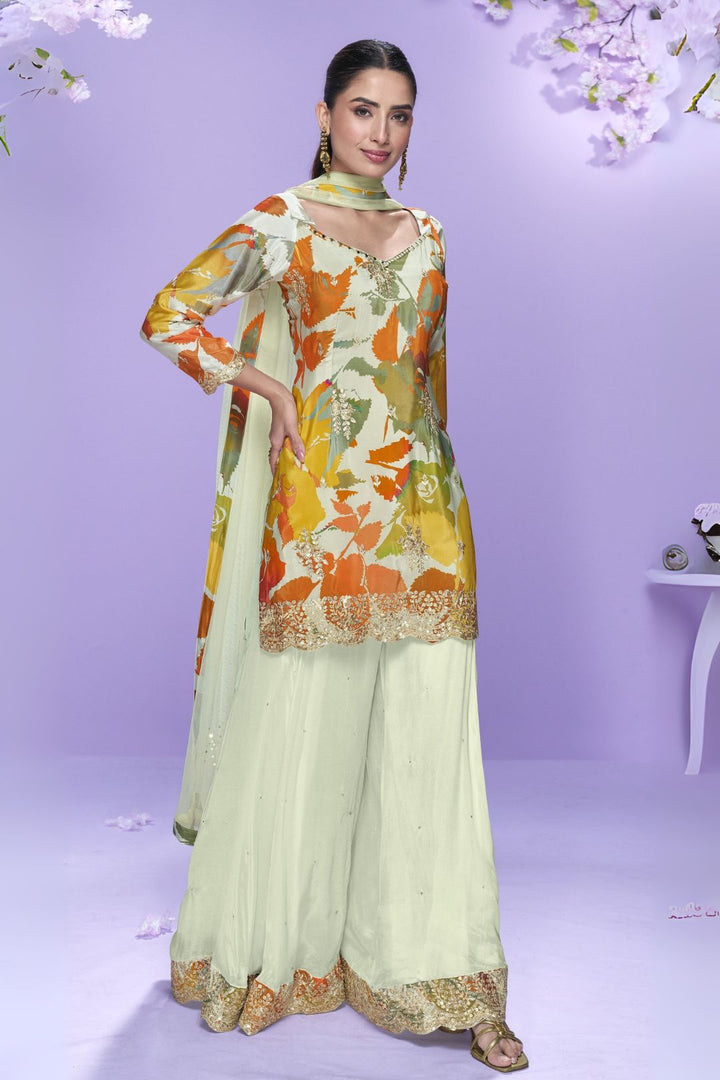 Tarkash Apricot Full work sharara set