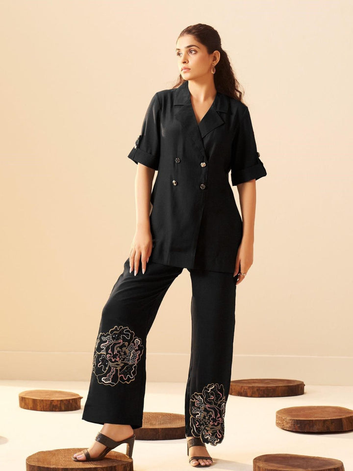 Tisca pitch Embroidery Co-ord set