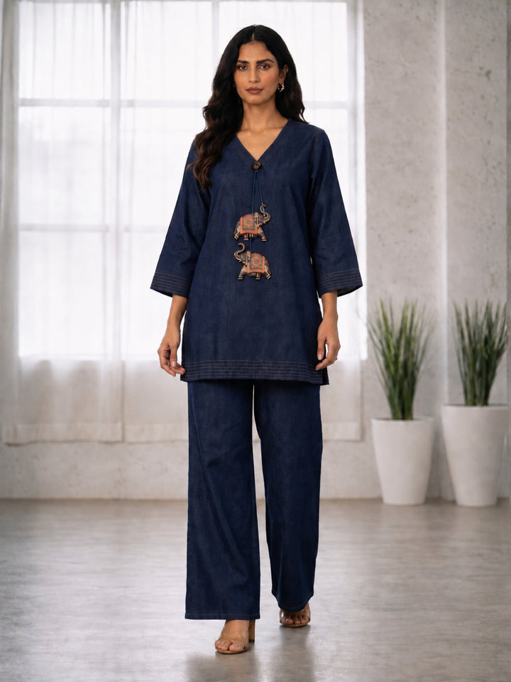 Prisha Denim Cotton co-ord set