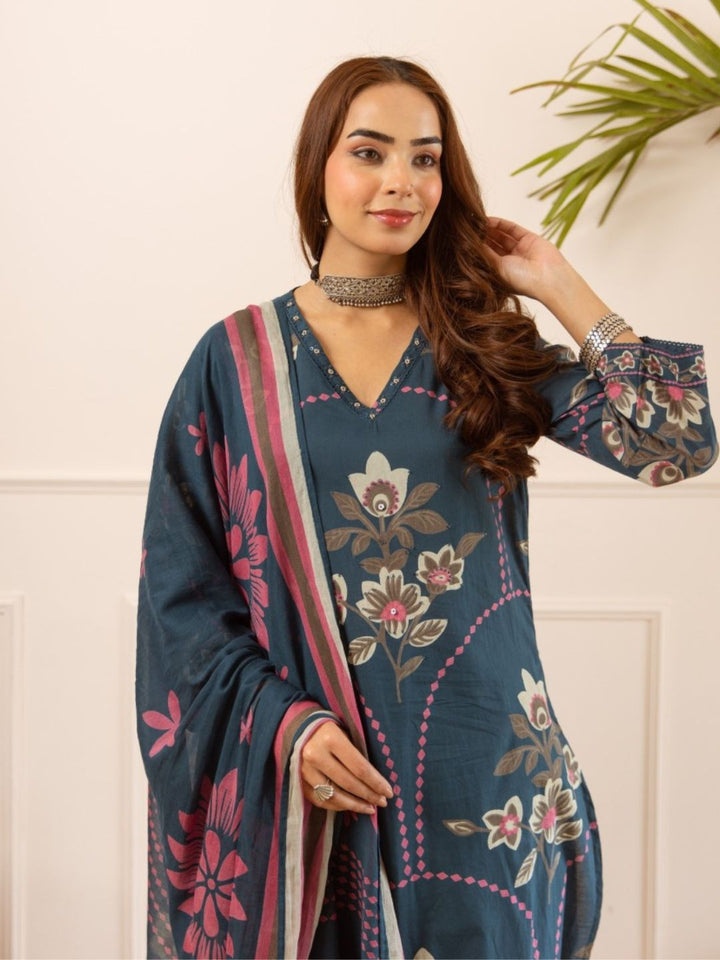 Karen aegean cotton suit set