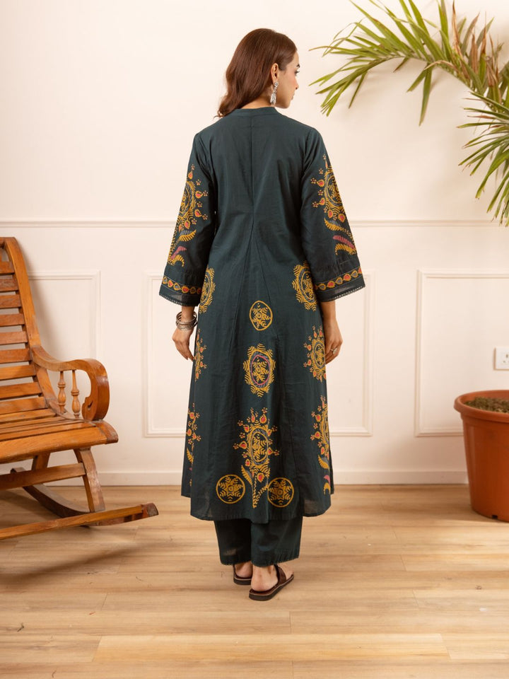 Karen marine printed kurta pant set