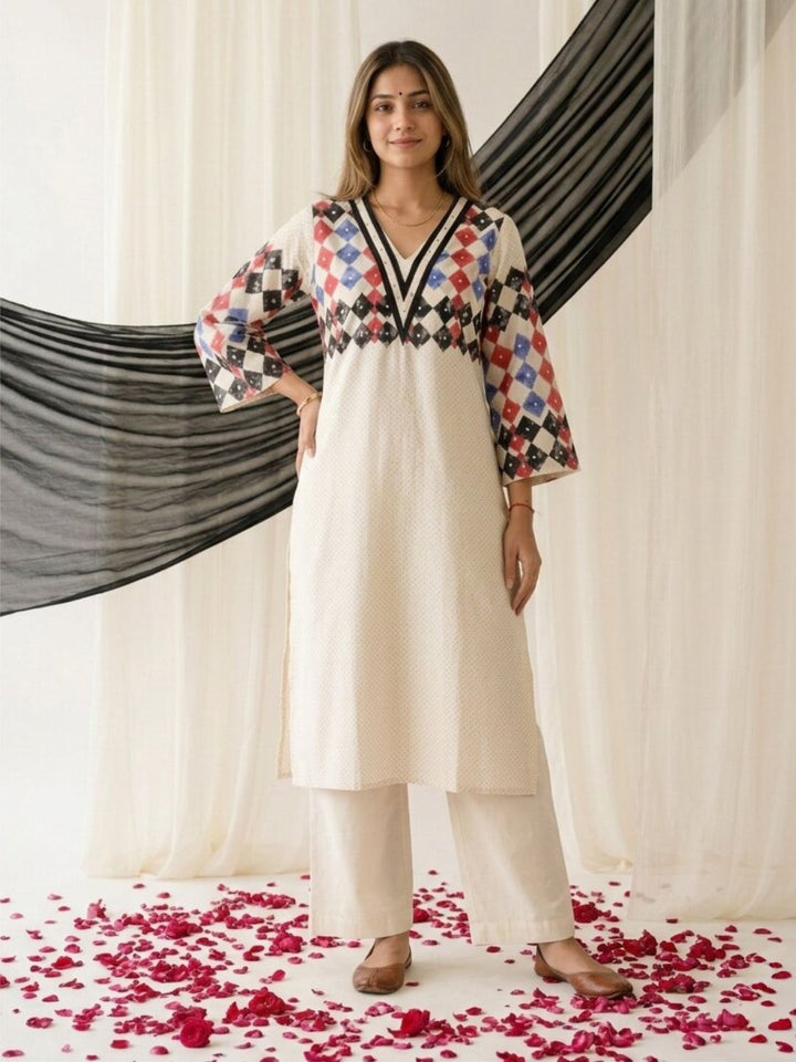 Swades porcelain cotton kurta pant set