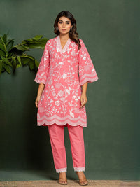Lipika Blush Embroidered Cotton Co-ord set