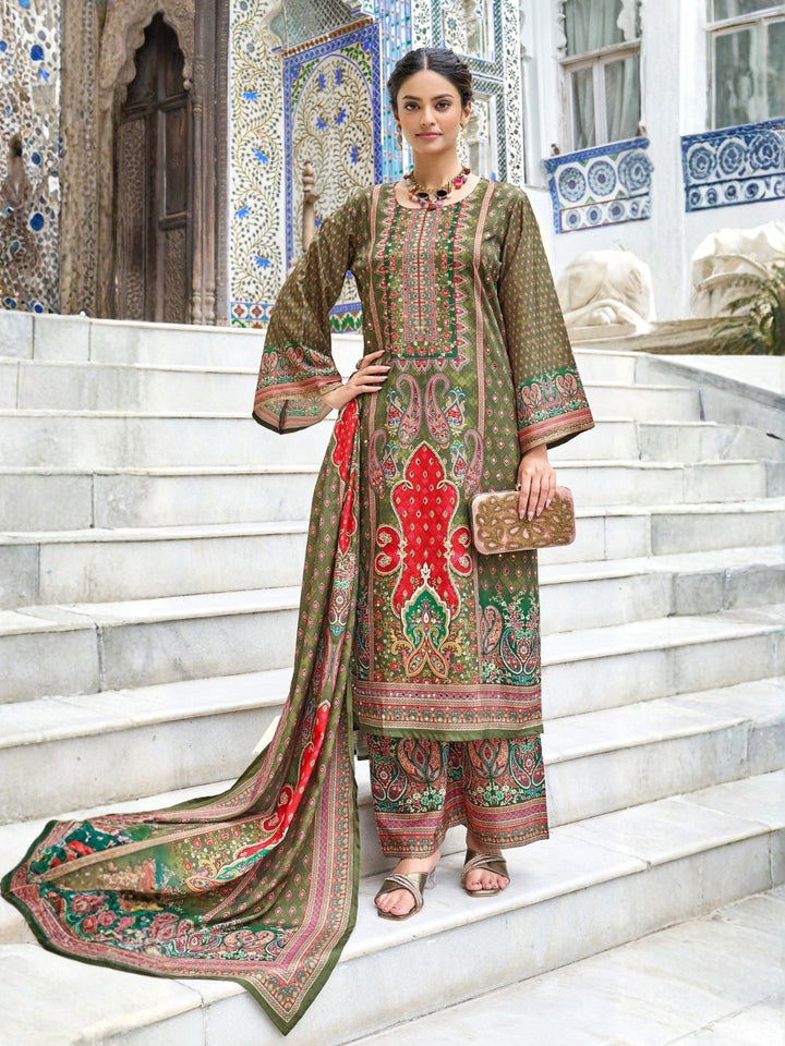 Morni olive full work suit set