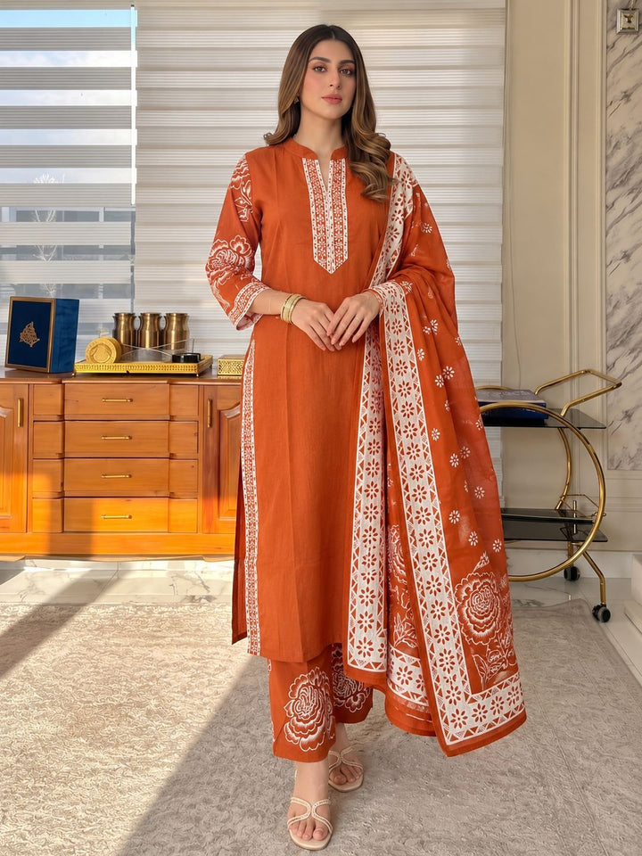 Vairagi Kesari Printed Work Suit Set