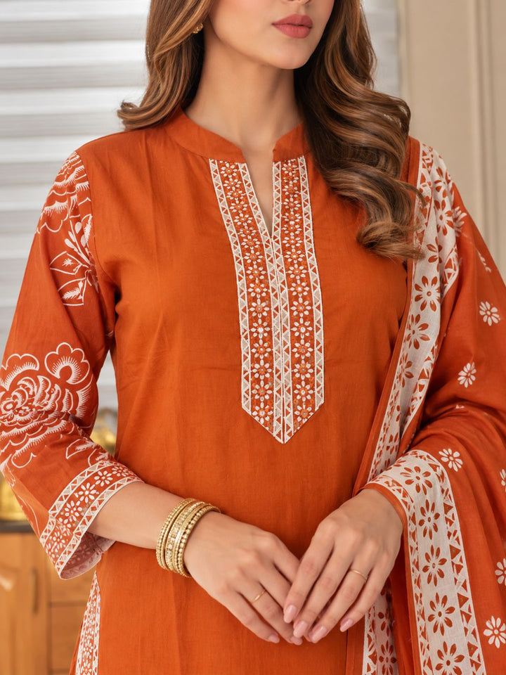 Vairagi Kesari Printed Work Suit Set