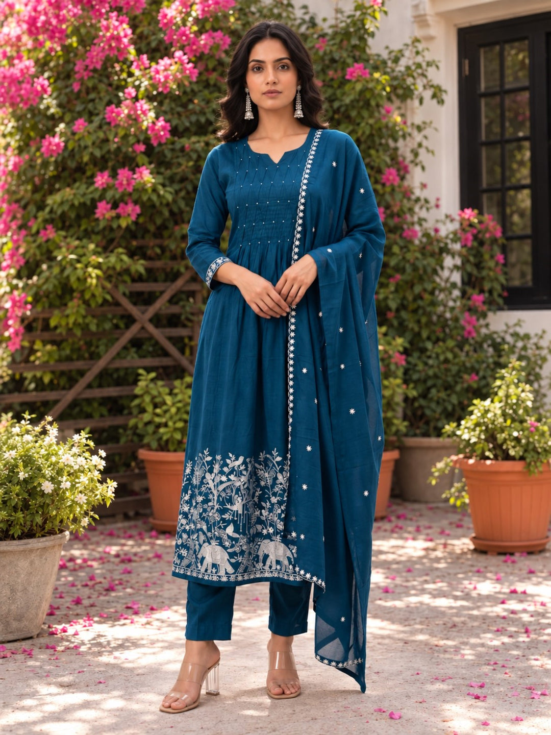 Vairagi Nile Cotton Embroidered Suit Set